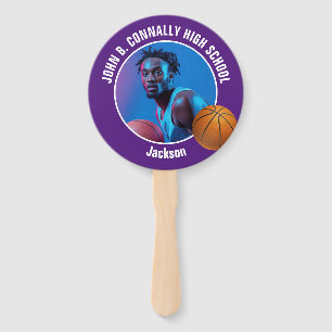 Leque Foto de jogador de basquete roxo Espírito de escol