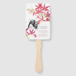 Leque Foto do programa de casamento da orquídea vermelha