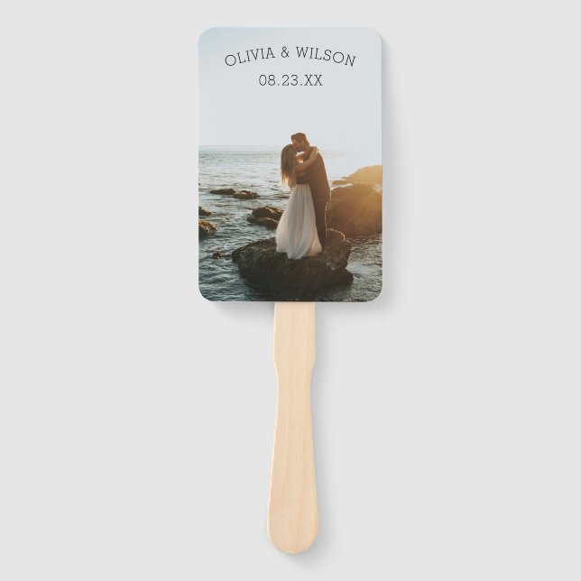 Leque Foto do Programa de Casamento Floral Púrpura Elega (Frente)