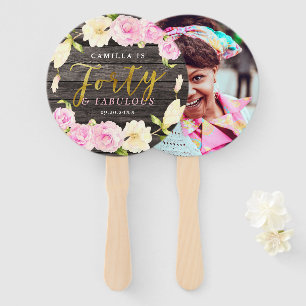 Leque Foto personalizada de 40 e fabulosa aniversário de