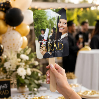 Leque Foto Personalizada de Parabéns ao Graduado Moderna