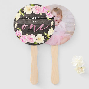 Leque Foto personalizada do partido Rustic Floral Girl p