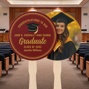 Leque Fotomarrom Dourado Graduado Personalizado Foto de