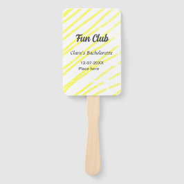 Leque Fun Club bachelorette party yellow lines backgroun