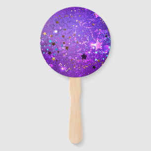 Leque Fundo de folhas roxas com estrelas