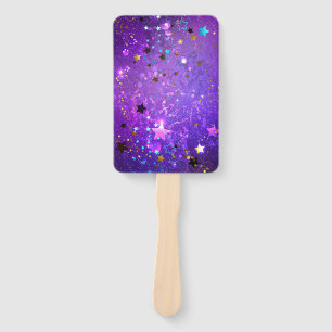 Leque Fundo de folhas roxas com estrelas