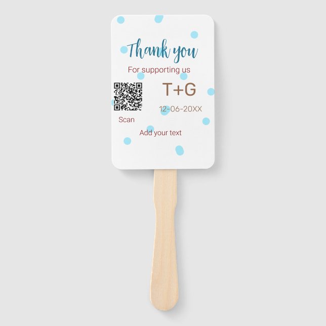 Leque Fundo de lua de mel Adicionar código Q R Nome do c (Frente)