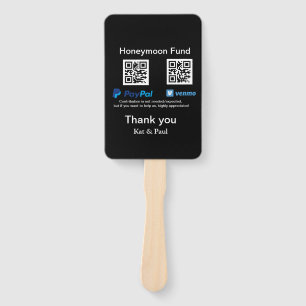 Leque Fundo Honeymoon PayPal Venmo obrigado de código QR