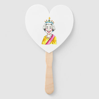 Leque Funny Cartoon Queen Elizabeth II Royal Portrait