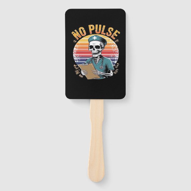 Leque Funny Skeleton Nurse No Pulse Design � Dark Humor  (Frente)