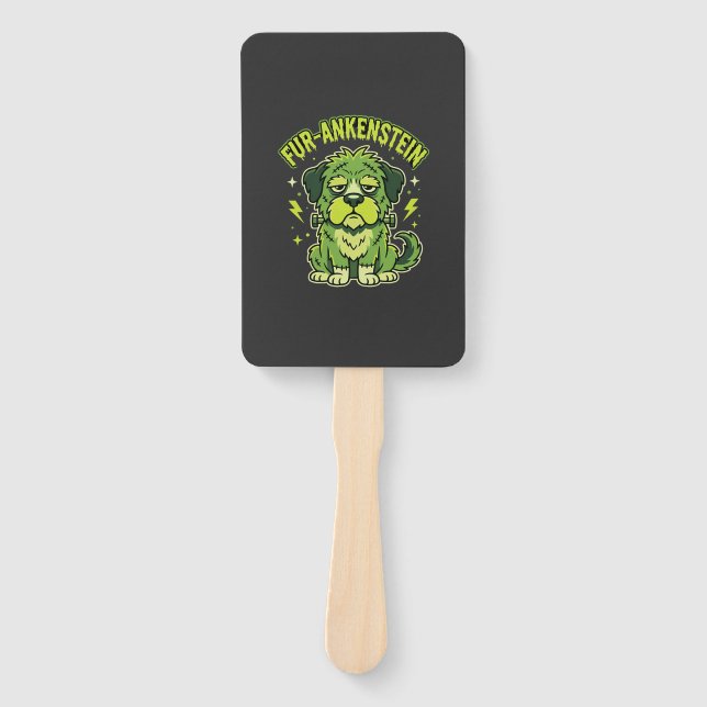 Leque Fur-Ankenstein Engraçado Cão Frankenstein Hallowee (Frente)