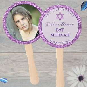 Leque Gam Purple Trendy Girl Foto Bat Mitzvah