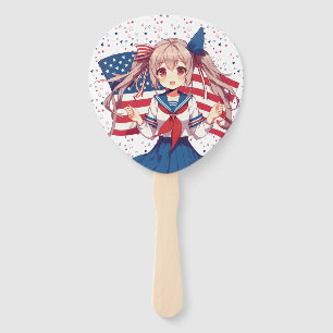 Leque garota anime patriota dos EUA
