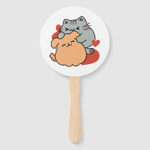 Leque Gato Adorável e Cachorro Abraço - Meow & Woof Desi