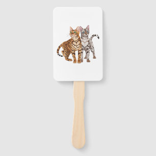 Leque Gato Bengala Buddies Rosette and Snow Bengal Cats