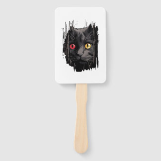 Leque Gato bonito de tecido rasgado - Camisa T de Gatos