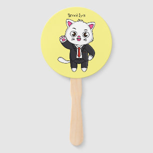 Leque Gato gatinho bonito em desenho animado
