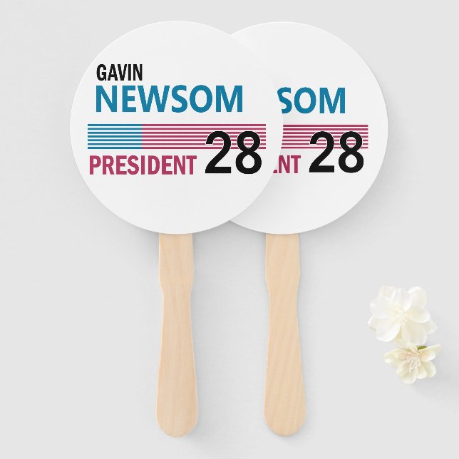 Leque Gavin Newsom 2028 (Frente e Verso)