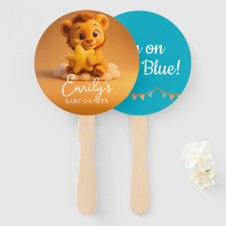 Leque Gender Reveal Hand Fan, Little Lion. It’s a Boy