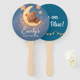 Leque Gender Reveal Hand Fan, Teddy Bear. It’s a Boy
