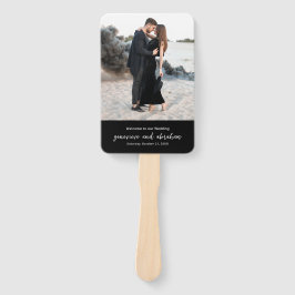 Leque Genevieve Black Photo Modern Weding Program