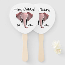 Geometragem Elephant Head Birthday Age and Name