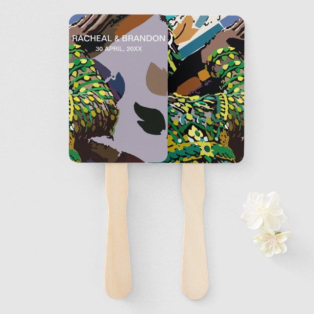 Leque gigante da cultura tailandesa em chao phraya na ta (Frente e Verso)