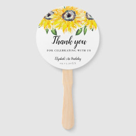 Leque Girassol Aniversário Primeiro Um Aquecedor Floral 