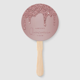 Leque Girly Rosa Dourado Sparkle Glitter Drives Quincean