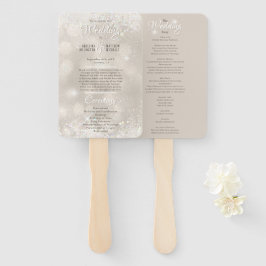 Leque Glamorous Champagne Glitter Luxury Weding Program