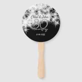 Leque Glitor de aniversário de casamento da 30 cinza de