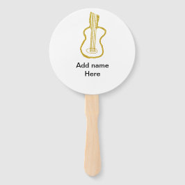 Leque Golden glitter acoustic guitar add name doodle