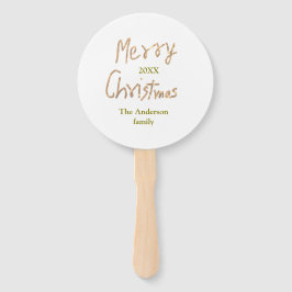 Leque Golden glitter merry christmas add family name yea