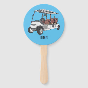 Leque Golf cart / golf buggy cartoon illustration
