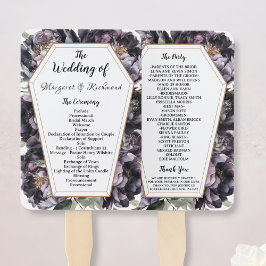 Leque Gótica Coffin Vintage Black Peony Fan