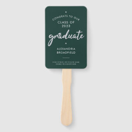 Leque Graduação de Script Silver e Verde de Foto para 20