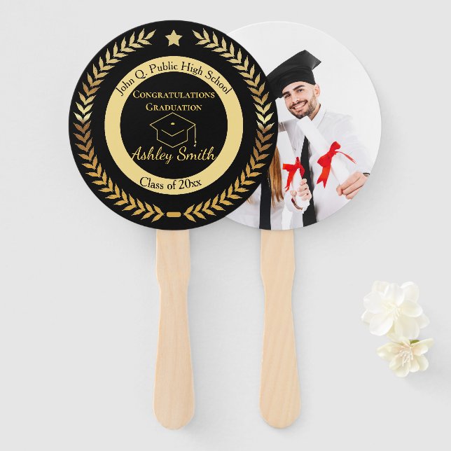Leque graduação elegante (Frente e Verso)