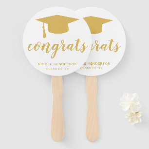 Leque Graduação Elegante de Conselho Mortar Dourado Simp