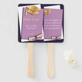 Leque Graduação elegante de roxo doce