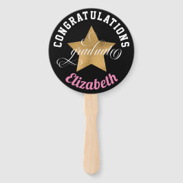 Leque Graduação em Monograma de Parabéns Elegantes Moder