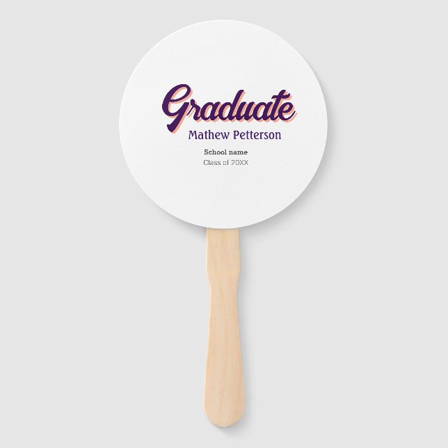 Leque Graduação moderna de classe negra simples e a pret (Frente)