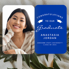 Leque Graduação Personalizada De Azul De Foto 2025