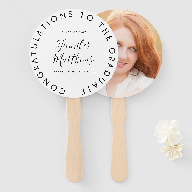 Leque Graduação Viva a Foto da sua turma escolar (Frente e Verso)