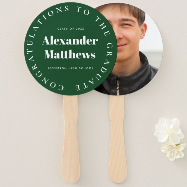 Leque Graduação Viva a Foto em Homem da sua classe escol (Criador carregado)