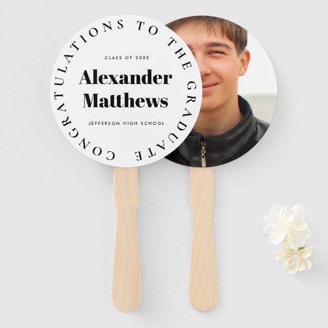 Leque Graduação Viva Foto Masculina Da Sua Classe Escola (Frente e Verso)