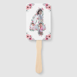 Leque Grande 4ª Rapariga de Aniversário Foto Collage Pin