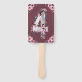 Leque Grande 4ª Rapariga de Aniversário Foto Collage Pin