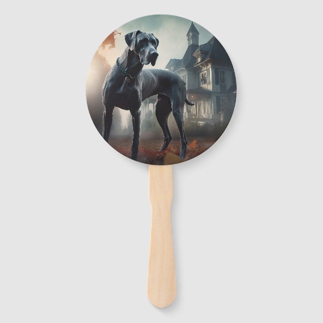 Leque Grande Dane Halloween Assustado (Frente)