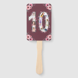 Leque Grande Flor Rosa Cor-de-Rosa do 10º aniversário