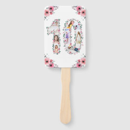 Leque Grande Flor Rosa Cor-de-Rosa do 10º aniversário